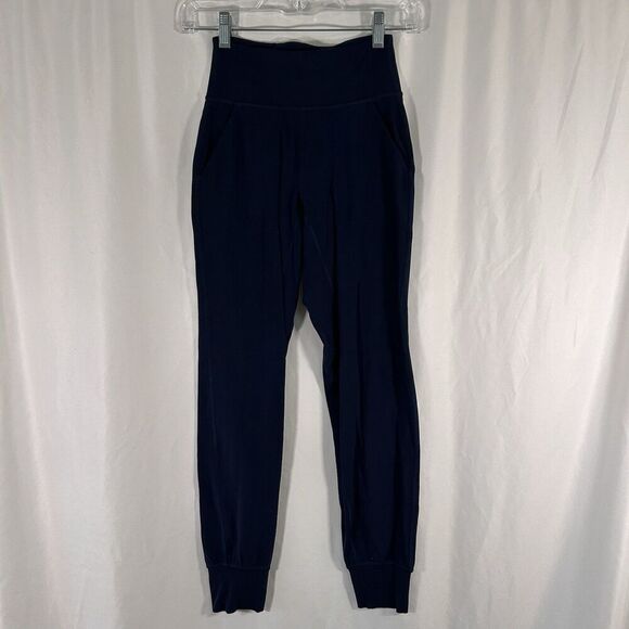 Lululemon Leggings Women's 2 Blue Pull On Pockets Stretchy High Rise Jogger - Picture 1 of 9